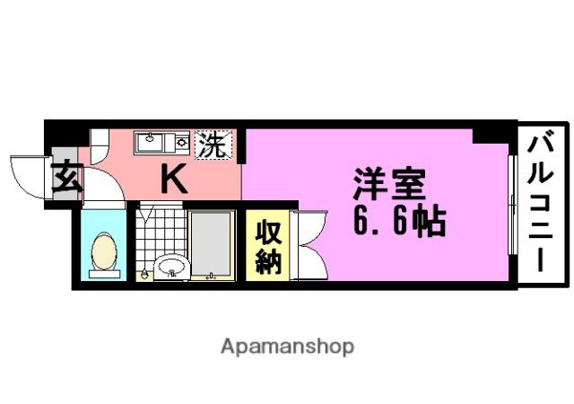 ブルーメ武庫之荘(1K/3階)の間取り写真
