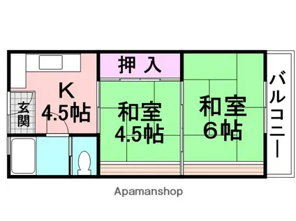 橋本アパートメント(2K/3階)の間取り写真