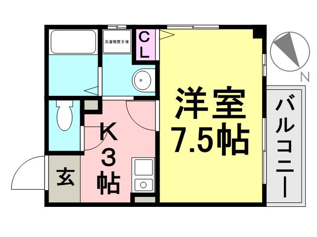 クリアエスト尼崎(1K/3階)の間取り写真
