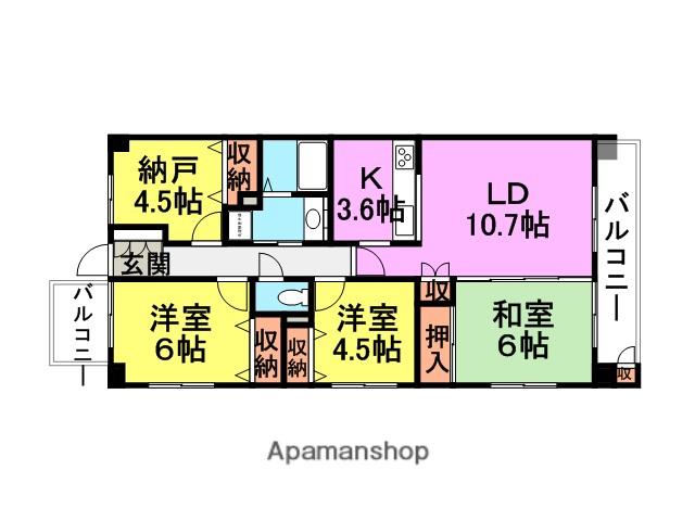 ライオンズガーデン武庫之荘(3SLDK/2階)の間取り写真