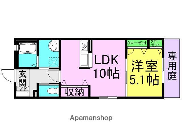 シャーメゾン甲子園口(1LDK/1階)の間取り写真
