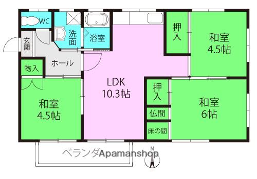 ヤマモトビル(3LDK/2階)の間取り写真