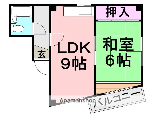 信濃マンション西立花(1LDK/2階)の間取り写真