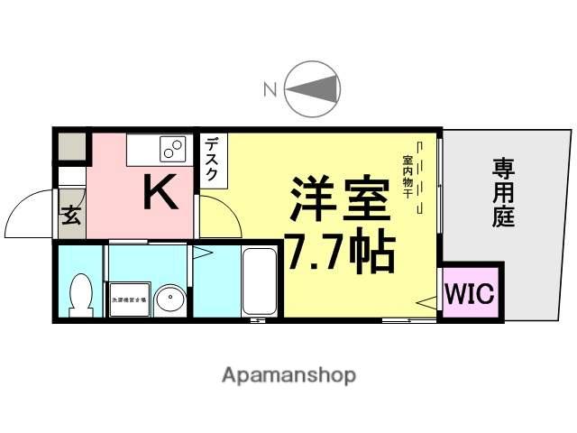 ワコーレヴィータ尼崎七松町 パークフロントイースト(1K/1階)の間取り写真