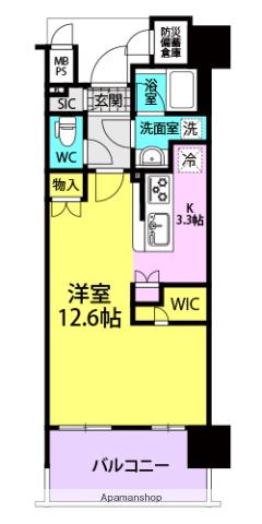 ワコーレ塚口駅前ファーストエンブレム(1K/7階)の間取り写真