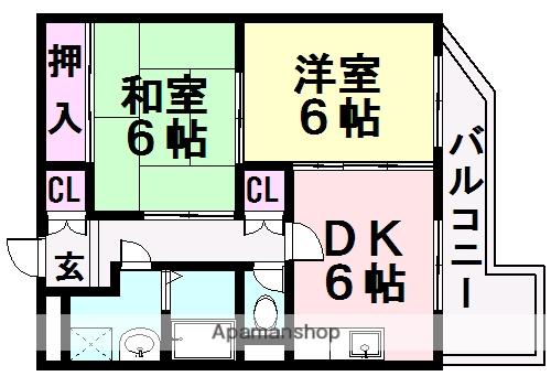 サンルイコート(2DK/1階)の間取り写真