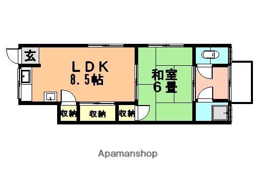 キヨヤマハウス(2DK/1階)の間取り写真