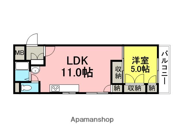 武庫之荘コーポラス(1LDK/1階)の間取り写真