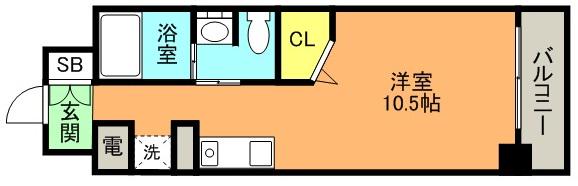 ラ・ウェゾン湊川公園(ワンルーム/10階)の間取り写真