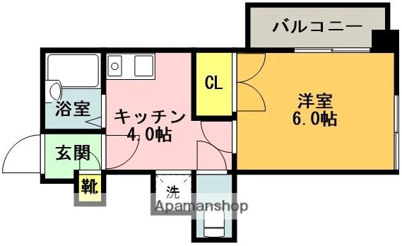 ルミナス神戸(1K/4階)の間取り写真