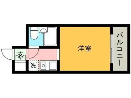 ライオンズマンション三宮(ワンルーム/12階)の間取り写真