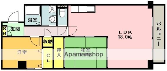シャンボール三宮(2LDK/5階)の間取り写真