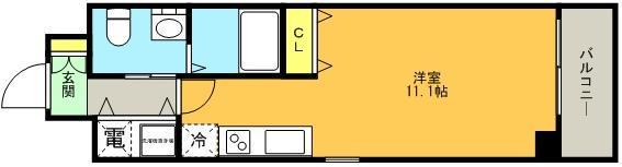 カスタリア三宮(ワンルーム/4階)の間取り写真