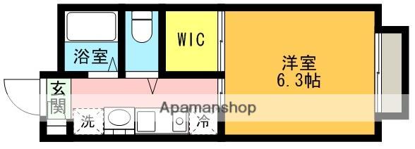 FLAT福井C棟(1K/1階)の間取り写真