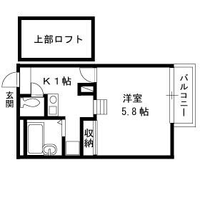 レオパレス灘北(1K/2階)の間取り写真