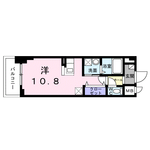 プラチナコート(ワンルーム/3階)の間取り写真