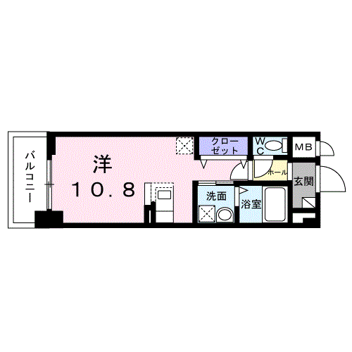 プラチナコート(ワンルーム/4階)の間取り写真