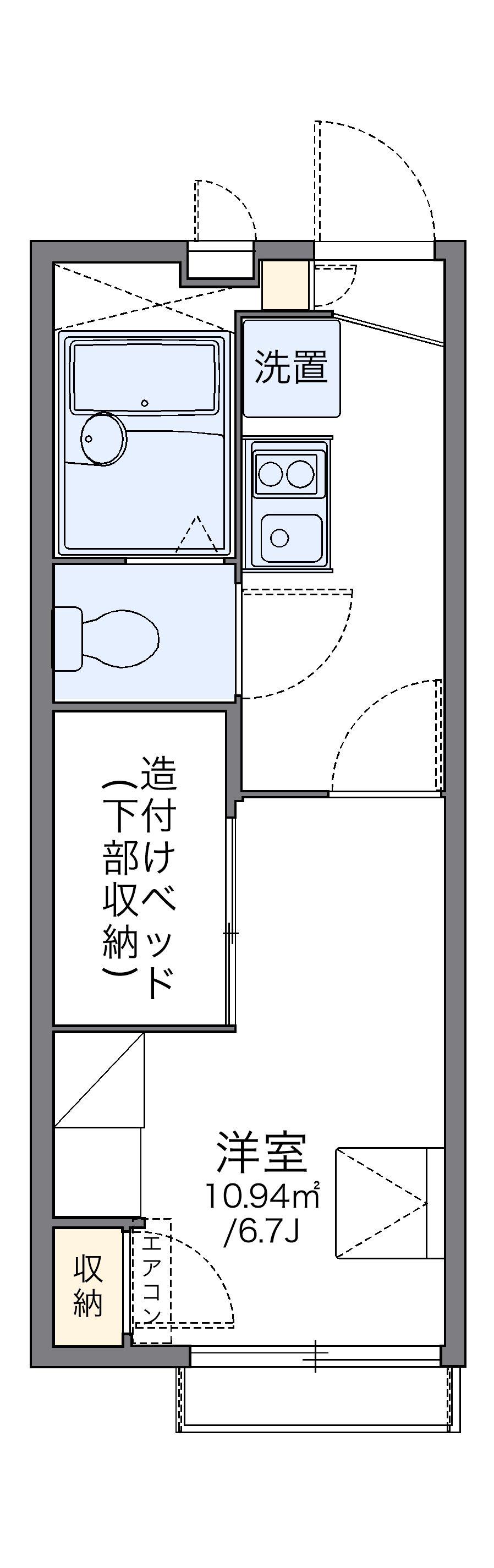 レオパレスサン六甲B(1K/2階)の間取り写真