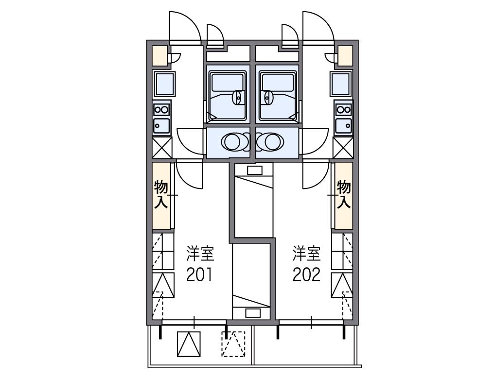 レオパレスル・コントワールⅡ(1K/2階)の間取り写真
