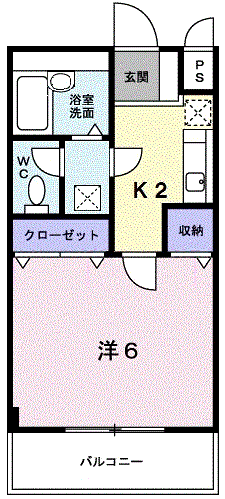 ロンフルーヴ深江(1K/1階)の間取り写真