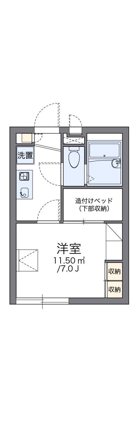 レオパレスライトハウス上田(1K/1階)の間取り写真