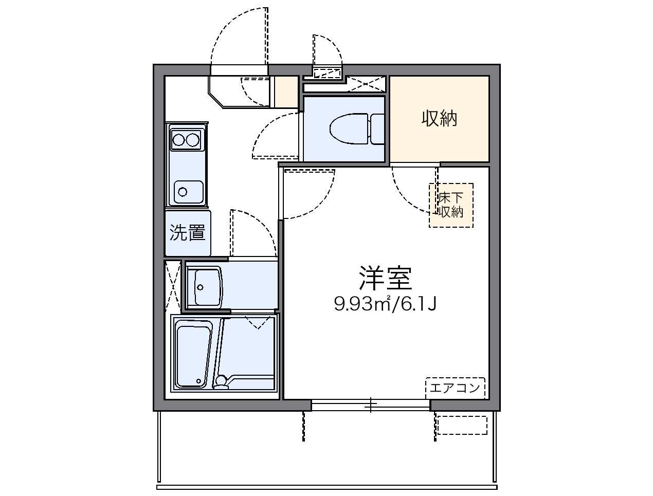 レオネクスト苅藻Ⅱ(1K/1階)の間取り写真