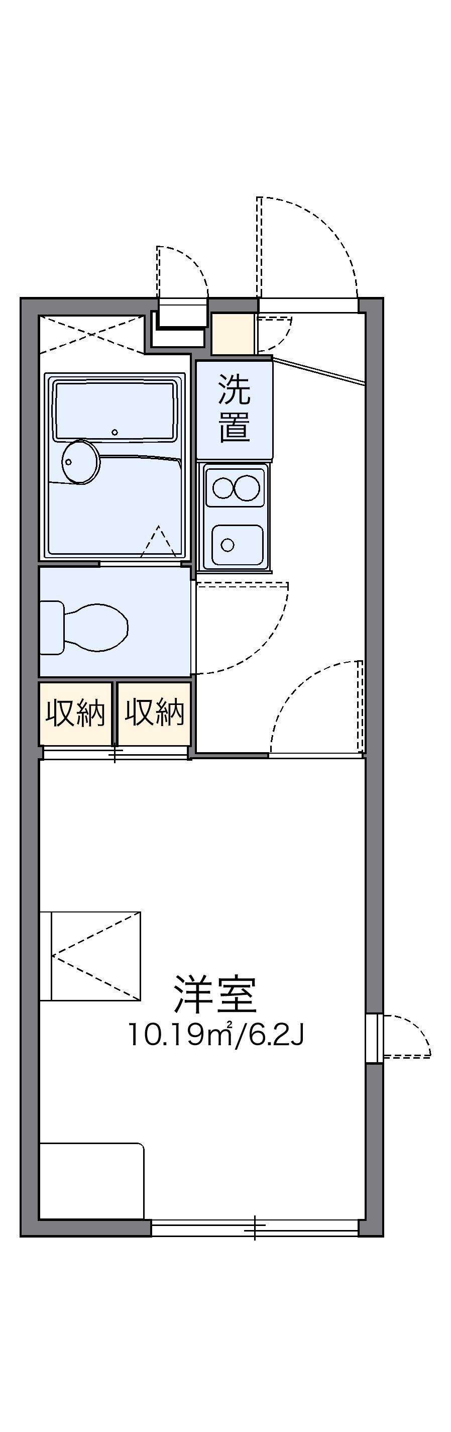 レオパレスオービラージュ(1K/1階)の間取り写真