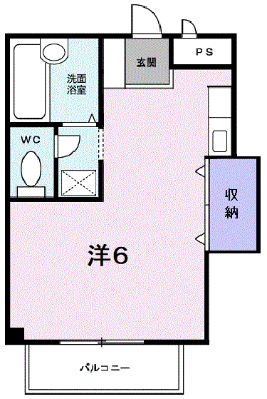 アクシス北青木(ワンルーム/2階)の間取り写真