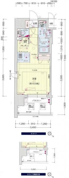 プレサンスKOBEアモーレ(1K/6階)の間取り写真