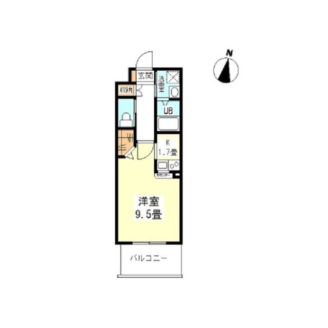 デコール神戸Ⅱ(ワンルーム/2階)の間取り写真