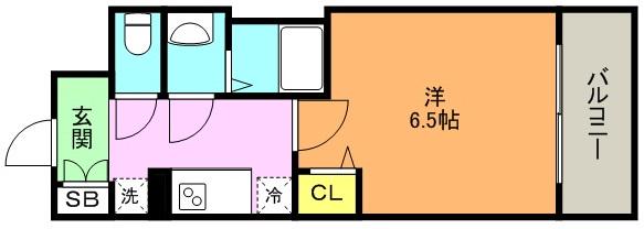 プレサンス THE神戸(1K/5階)の間取り写真