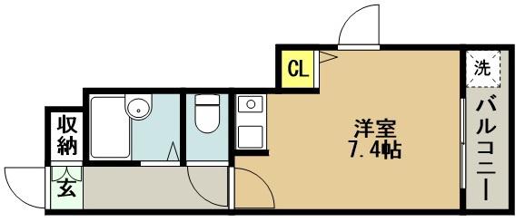 グランシャリオ山本通(ワンルーム/2階)の間取り写真
