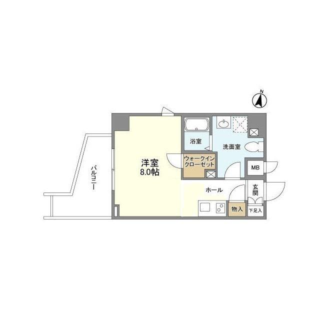 シャロン灘(ワンルーム/5階)の間取り写真