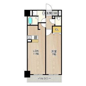 CITYSPIRE新神戸(1LDK/6階)の間取り写真