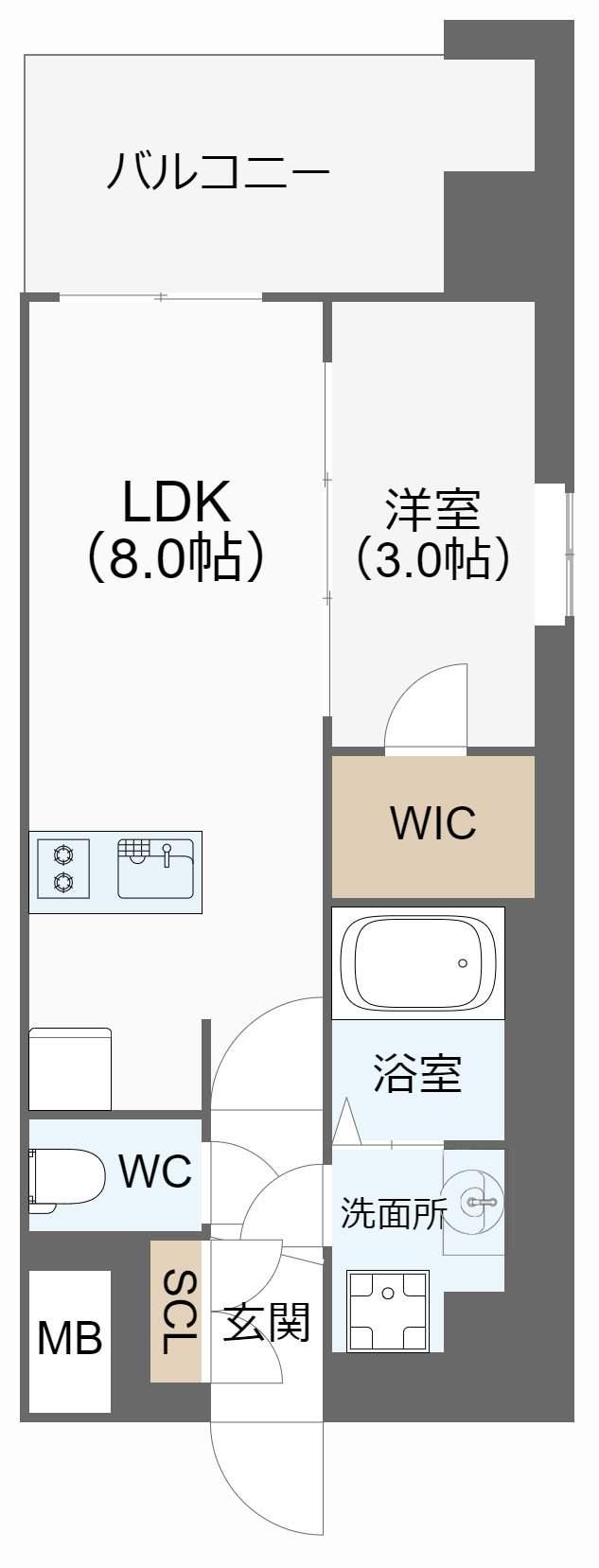 ARTIZA王子公園D.C(1LDK/6階)の間取り写真
