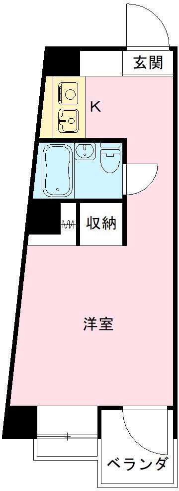 坂口ポートハイツ(ワンルーム/3階)の間取り写真