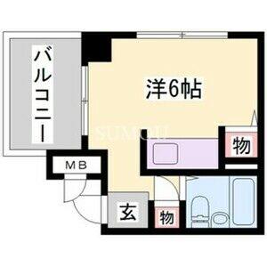 三宮パークハイム(ワンルーム/2階)の間取り写真