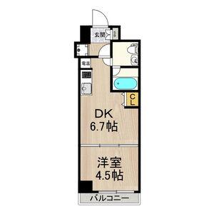 インプルーブ三宮イースト(1DK/4階)の間取り写真