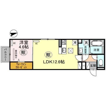 HABITATION神戸(1LDK/1階)の間取り写真