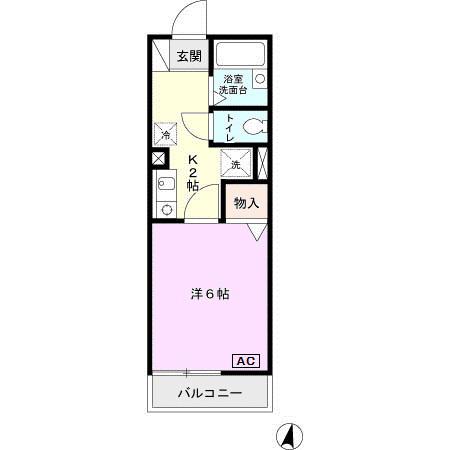 イーストハイツ甲南(1K/1階)の間取り写真