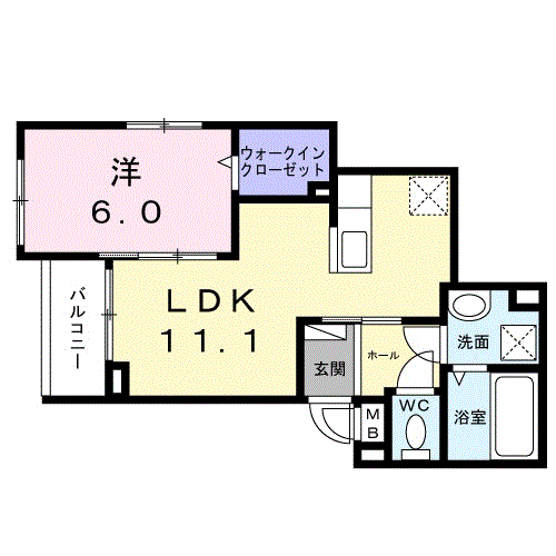 マリエレイラニ(1LDK/3階)の間取り写真