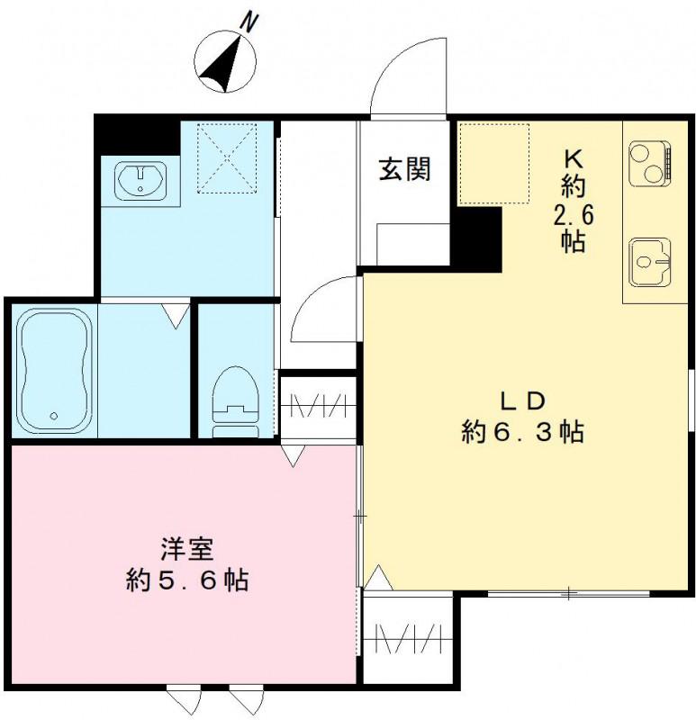 ポラリス(1LDK/1階)の間取り写真
