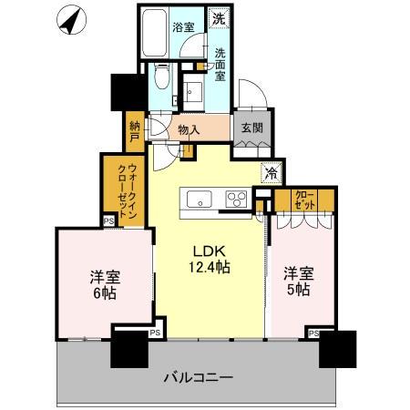 ベイシティタワーズ神戸イースト(2LDK/14階)の間取り写真
