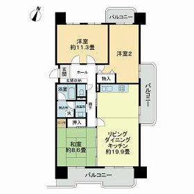 ポートアイランド46号棟(3LDK/6階)の間取り写真