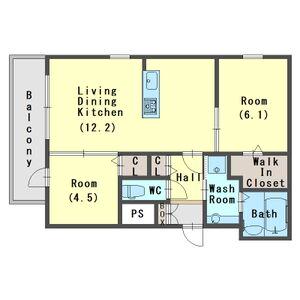 NTRエステート中山手通 FR交渉可能(2LDK/2階)の間取り写真