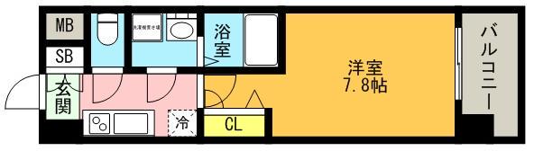 エスリード神戸三宮ノースゲート(1K/3階)の間取り写真