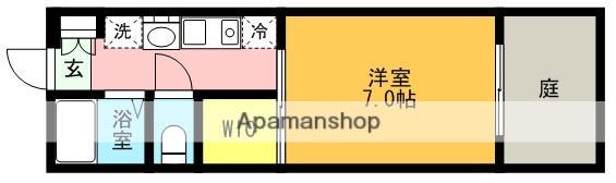 FLAT大村Ⅱ(1K/1階)の間取り写真