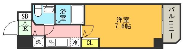 S-RESIDENCE神戸磯上通(1K/4階)の間取り写真