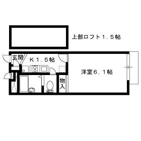 レオパレスJOYSTICK(1K/2階)の間取り写真