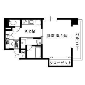 エスティ・ロアール神戸西(1K/9階)の間取り写真